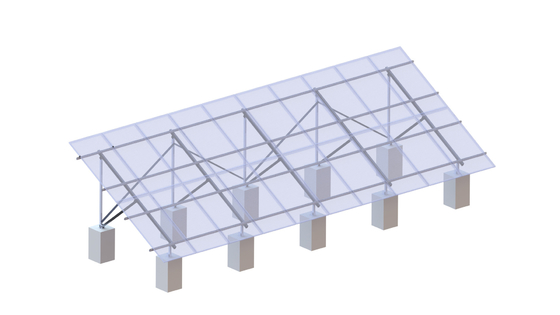 Cấu trúc lắp đặt bằng nhôm năng lượng mặt trời 2x10 88m / S Hệ thống mặt đất PV không khung