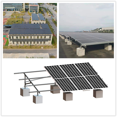 Q235b AL6005 Hệ thống lắp đặt năng lượng mặt trời mái phẳng không khung hoặc có khung