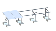 Aluminum Frameless Flat Roof Solar Mounting System , Commercial Ballast Mounting System