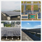 Q235b AL6005 Flat Roof Solar Mounting System Frameless Or Framed