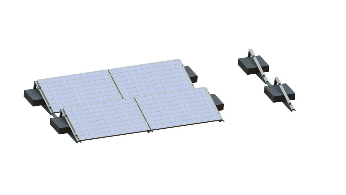 Tripod Folding Flat Roof Solar Mounting System PV AL6005 Panel Mount